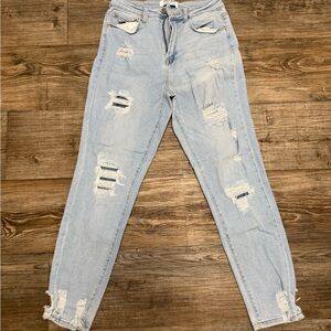 Wax Jean Light Blue Distressed Boyfriend Jeans